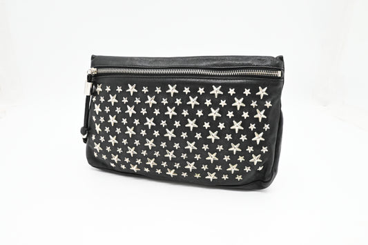 Jimmy Choo Clutch in Black Star Studded Leather