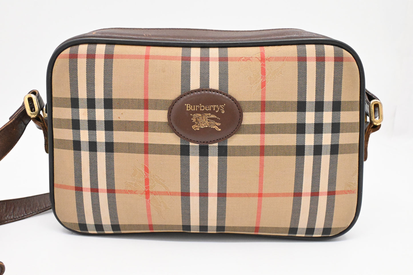 Burberry Shoulder Bag in Check Coated Canvas