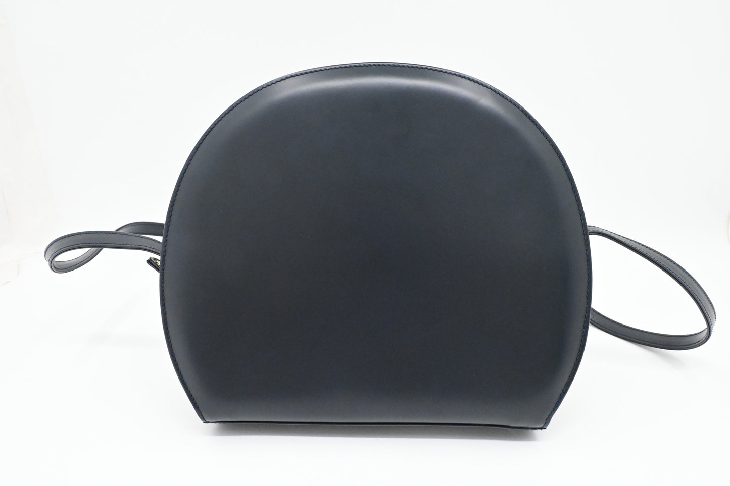 Gucci Round Shoulder Bag in Navy Blue Leather