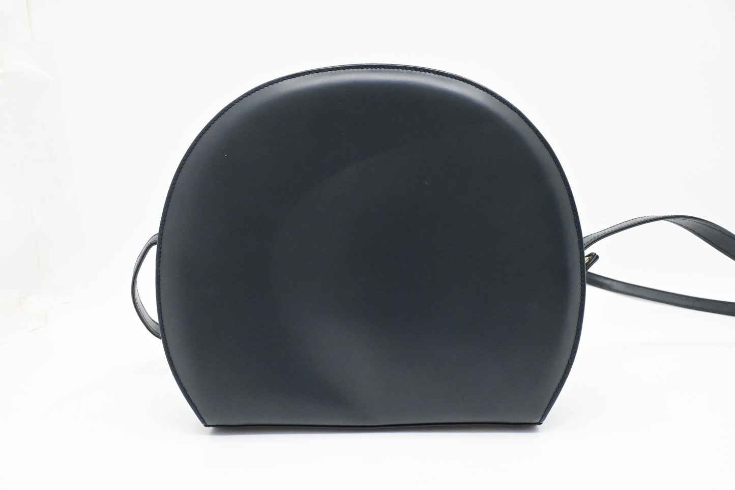 Gucci Round Shoulder Bag in Navy Blue Leather