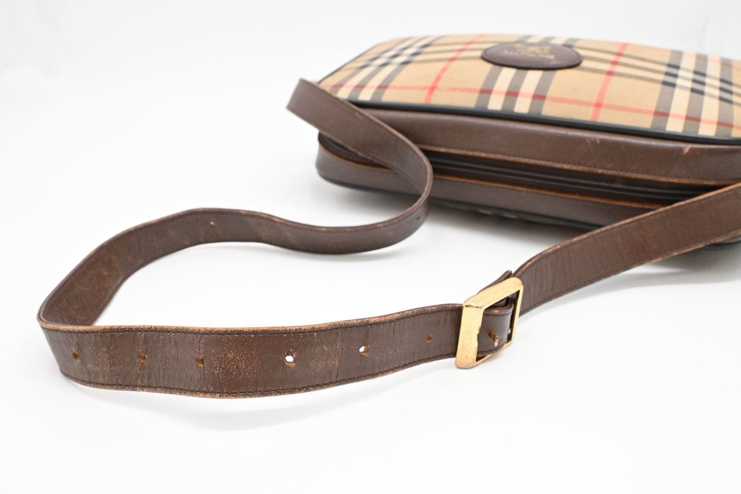 Burberry Shoulder Bag in Check Coated Canvas
