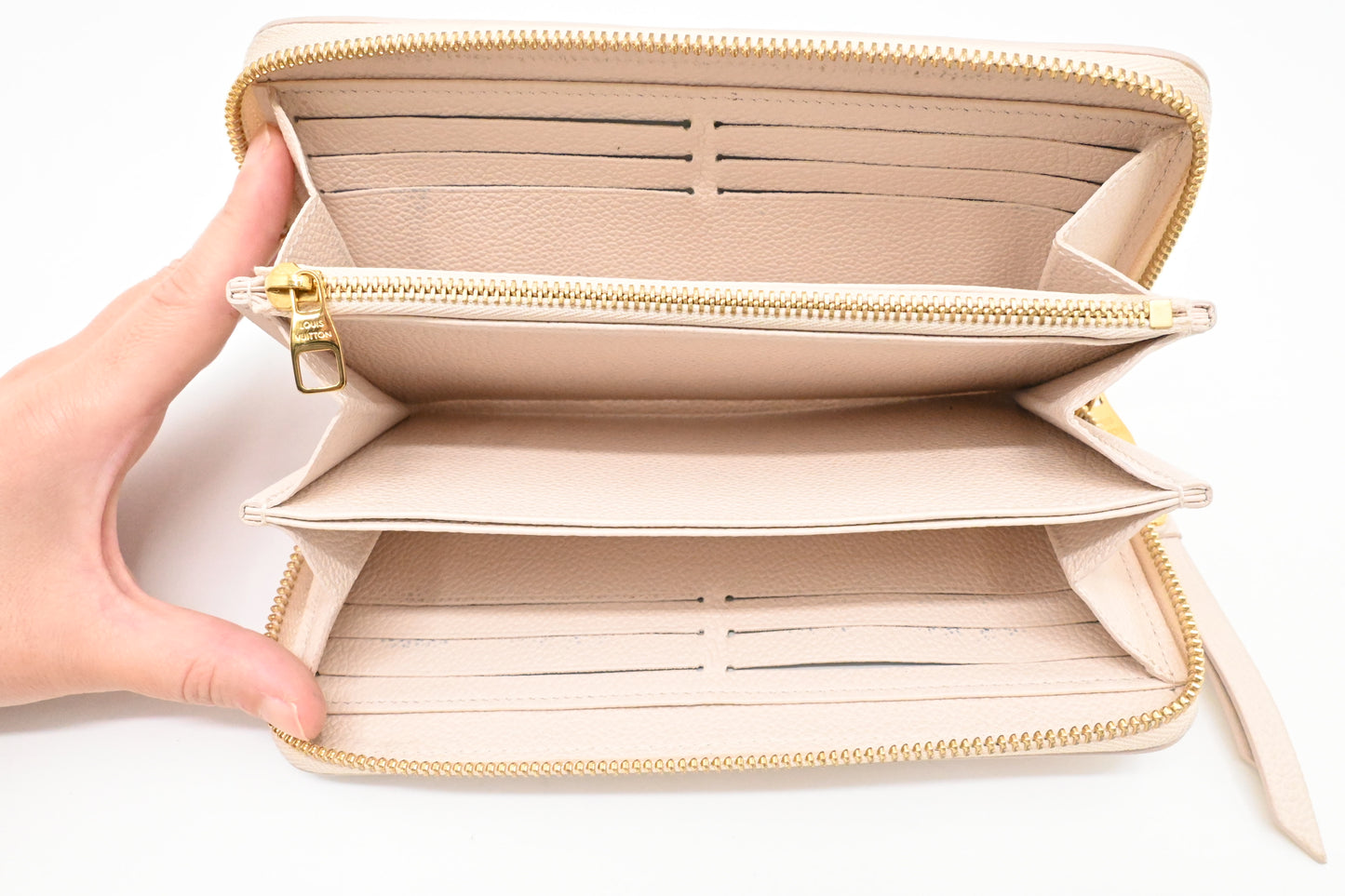 Louis Vuitton By The Pool Long Zippy Wallet in Cream Saffron Leather