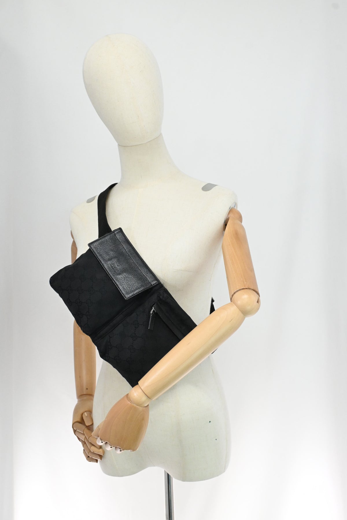 Gucci Waist Bag in Black GG Canvas