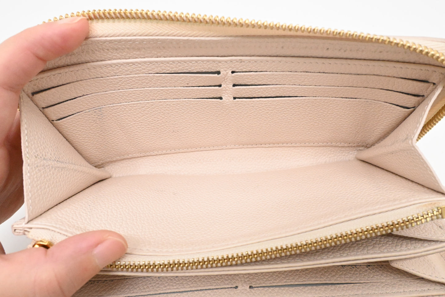 Louis Vuitton By The Pool Long Zippy Wallet in Cream Saffron Leather