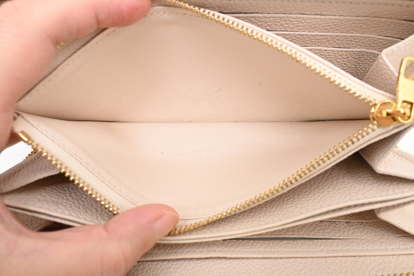 Louis Vuitton By The Pool Long Zippy Wallet in Cream Saffron Leather