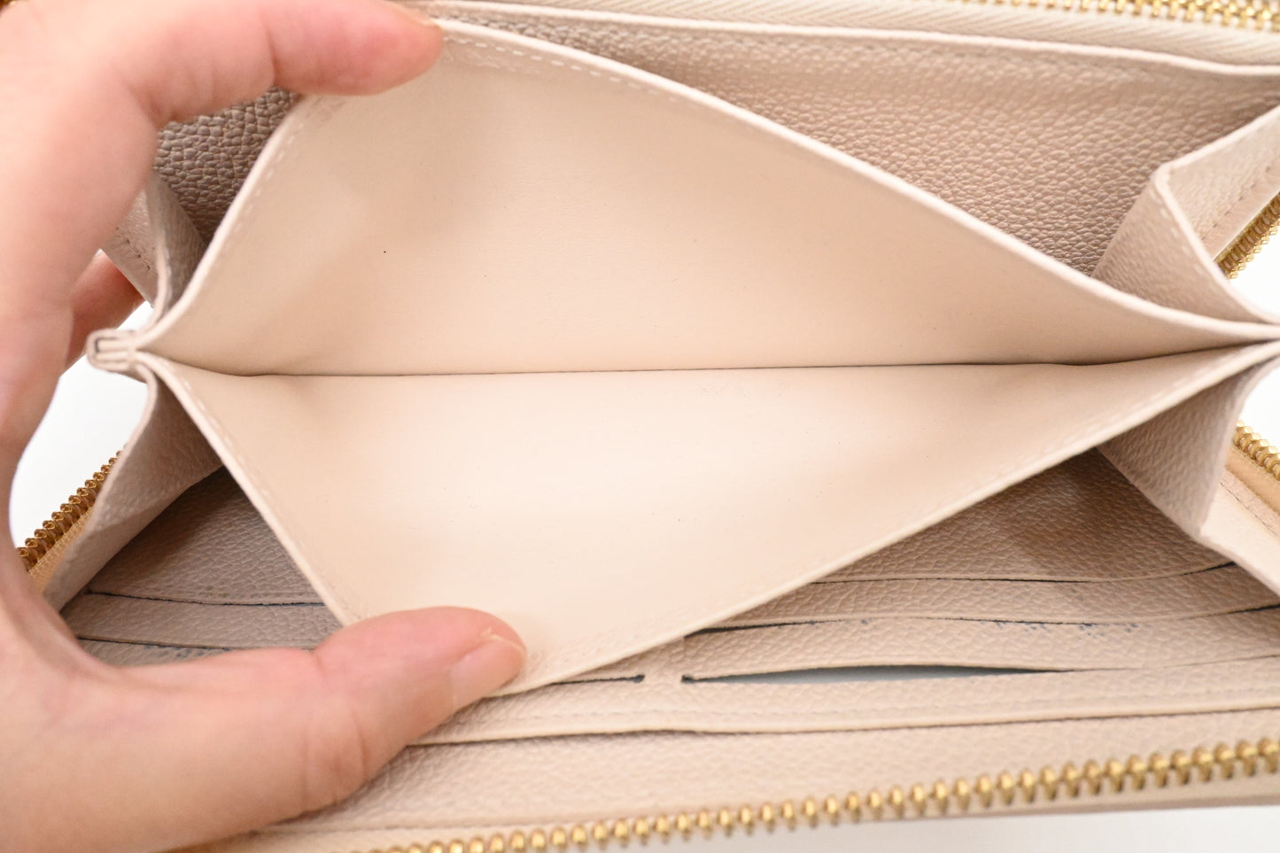 Louis Vuitton By The Pool Long Zippy Wallet in Cream Saffron Leather