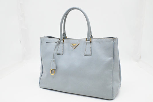 Prada Large Galleria in Light Blue Saffiano Leather