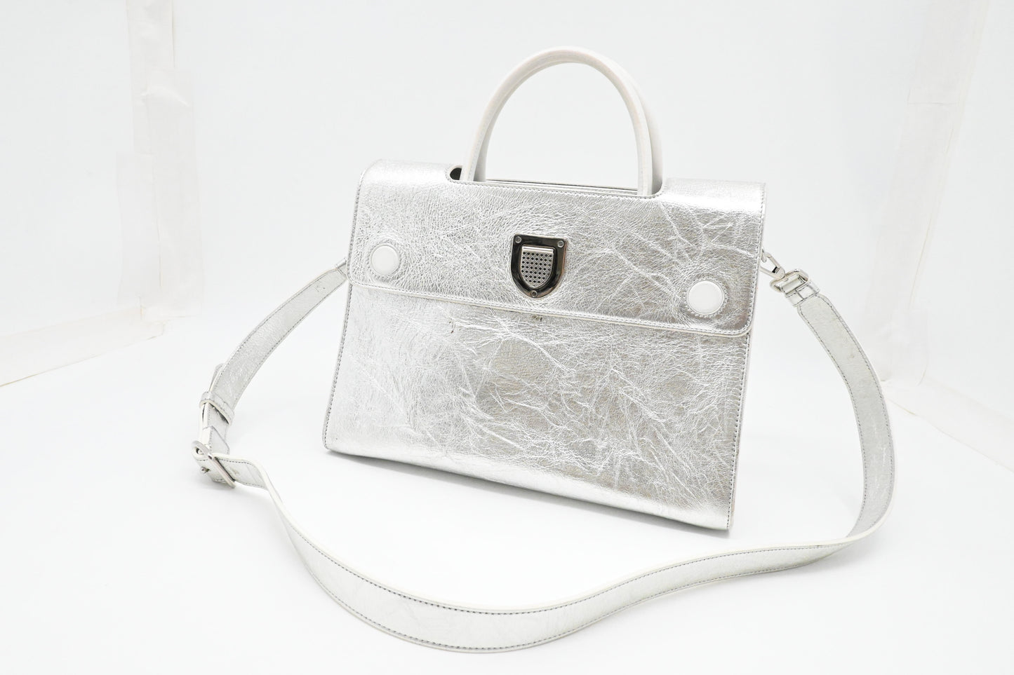 Dior Diorever 2way Bag in Silver Leather