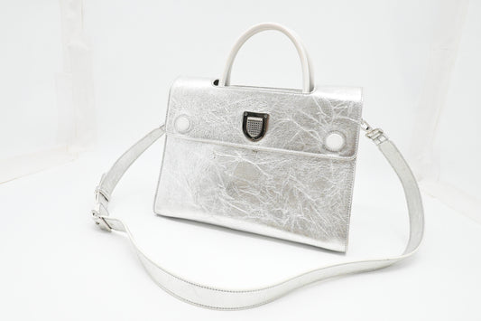 Dior Diorever 2way Bag in Silver Leather