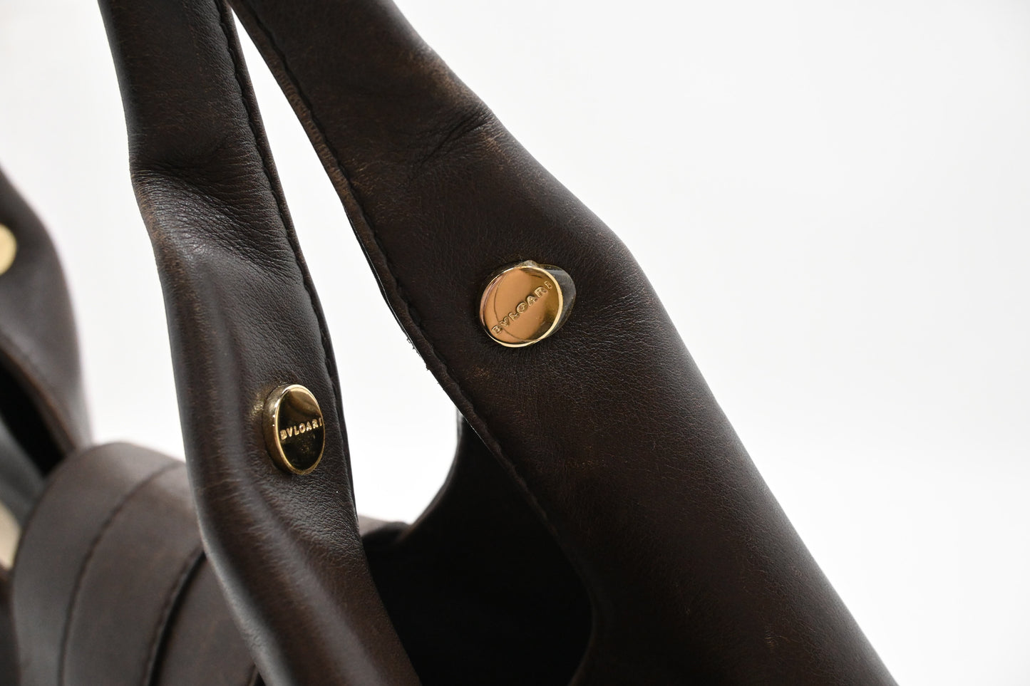 Bvlgari Chandra Hobo Bag in Cream Canvas and Brown Leather