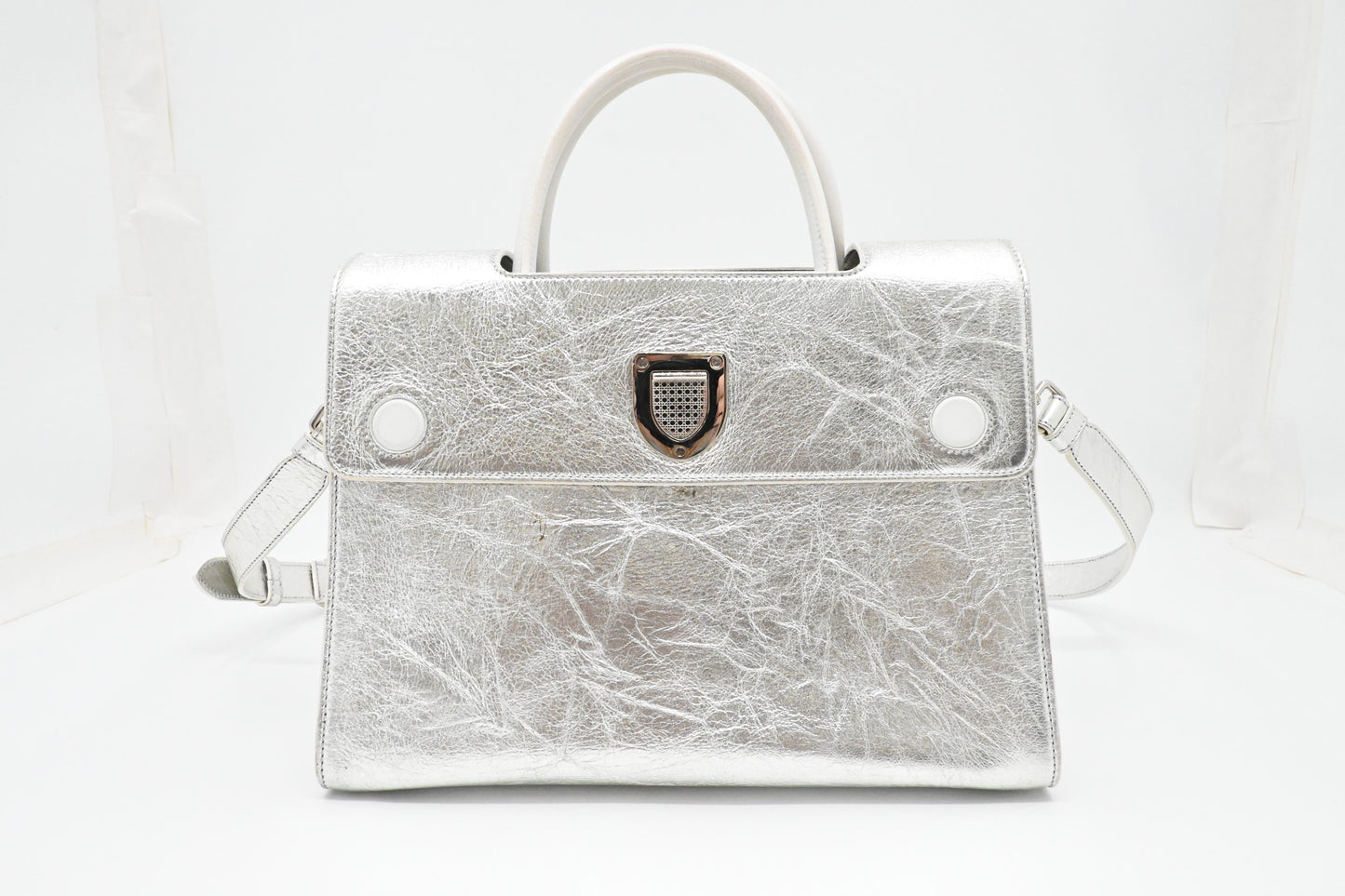Dior Diorever 2way Bag in Silver Leather