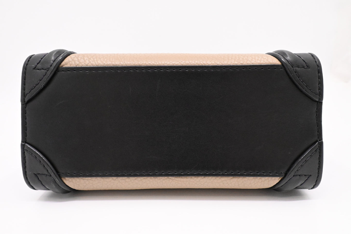 Celine Nano Luggage in Beige, Black and Blue Leather