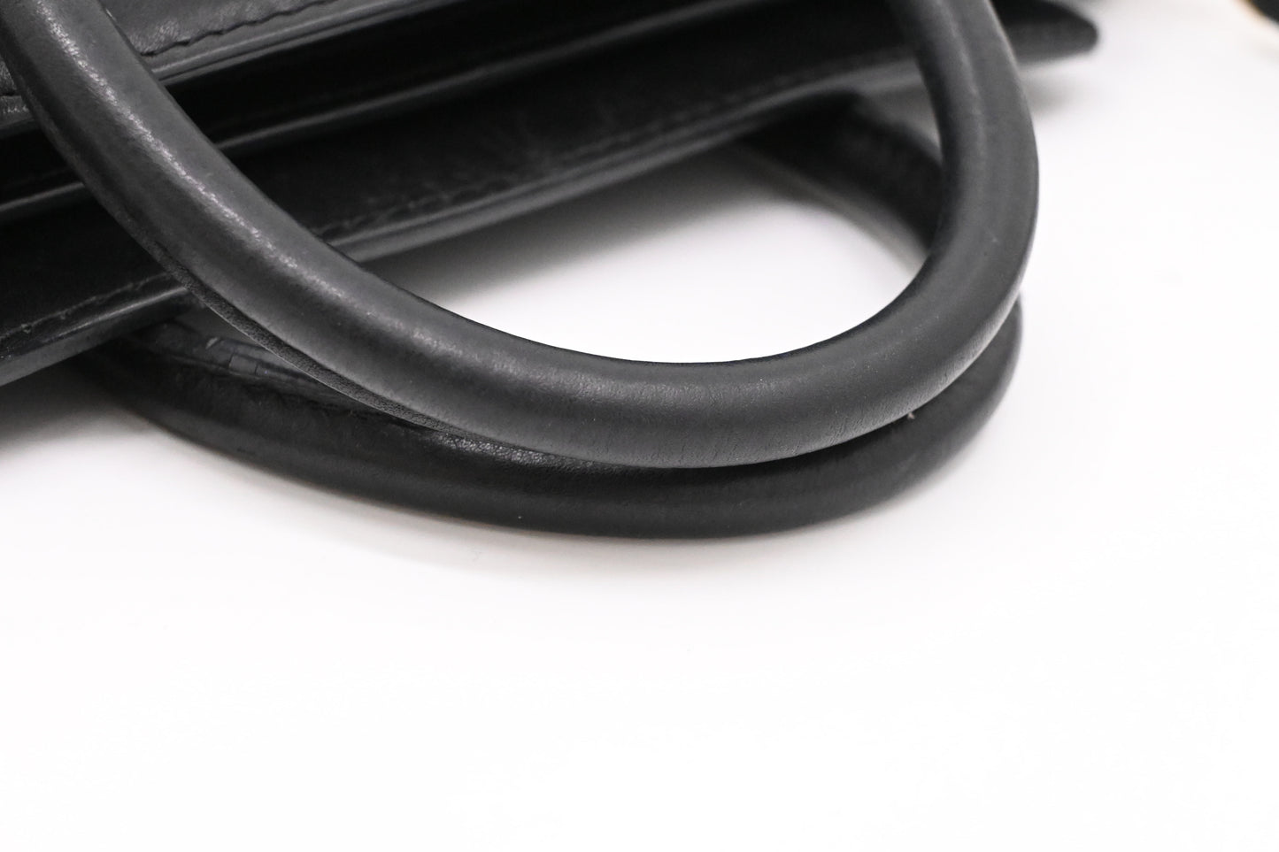Celine Nano Luggage in Beige, Black and Blue Leather