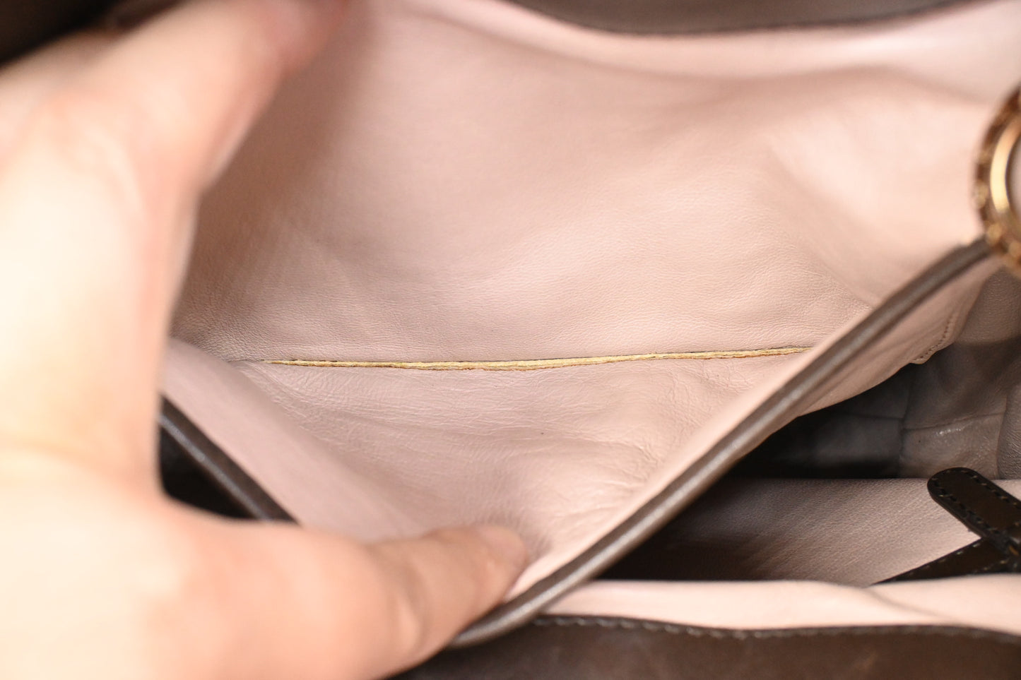 Bvlgari Chandra Hobo Bag in Cream Canvas and Brown Leather