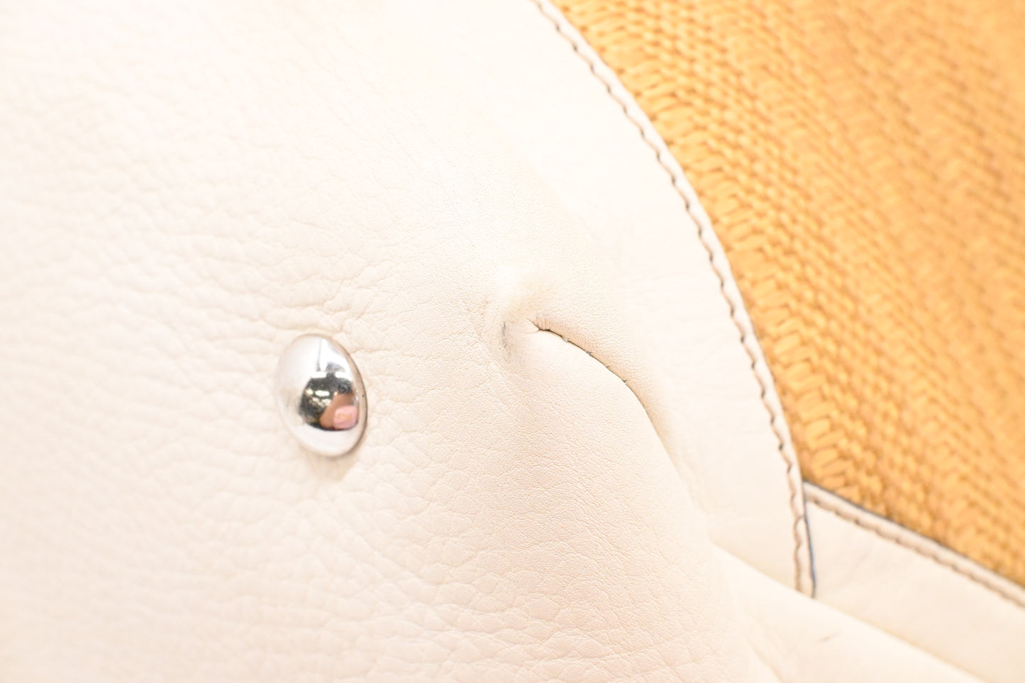 Gucci Large Tote in Raffia and White Leather