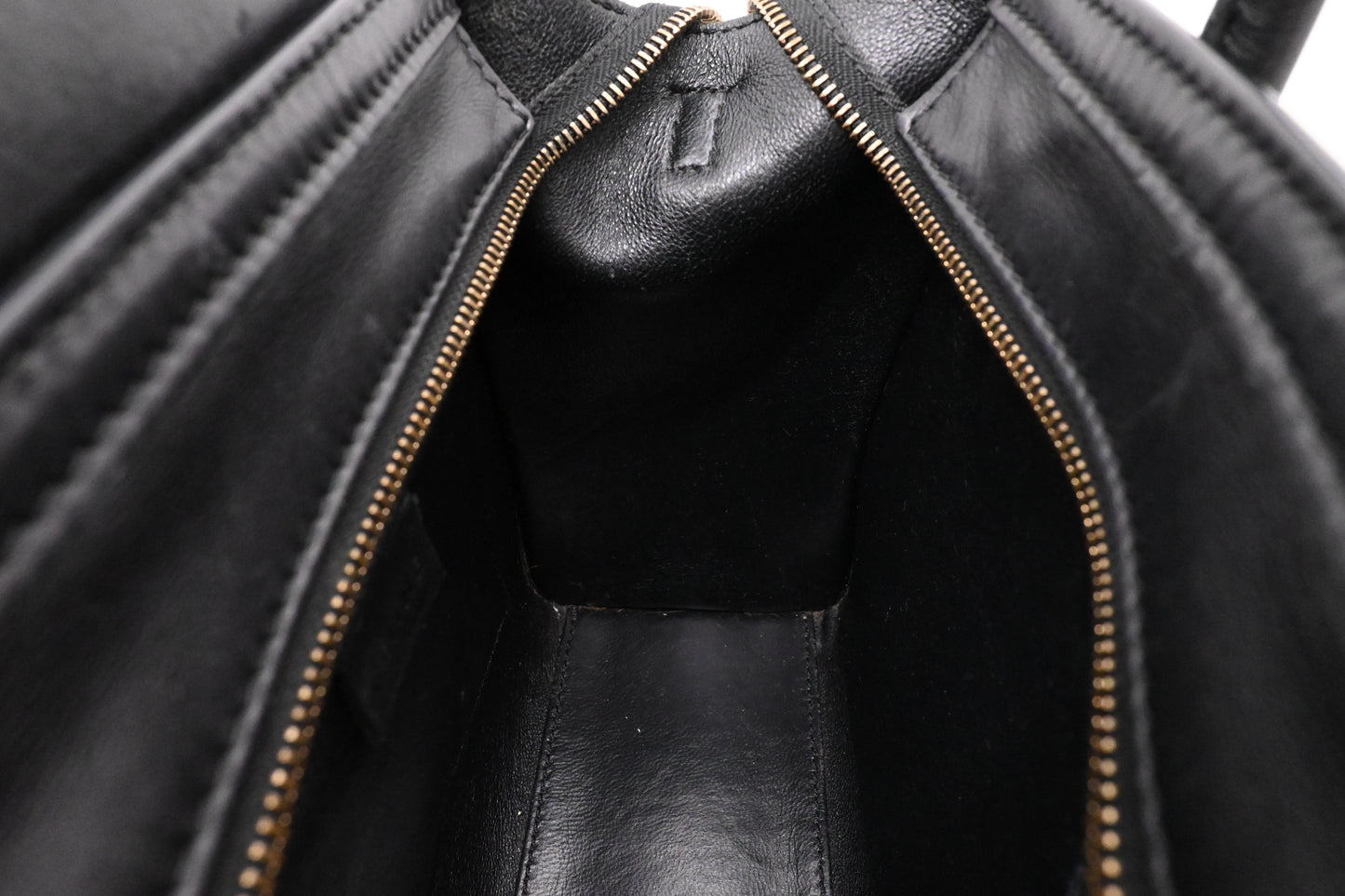 Celine Nano Luggage in Beige, Black and Blue Leather