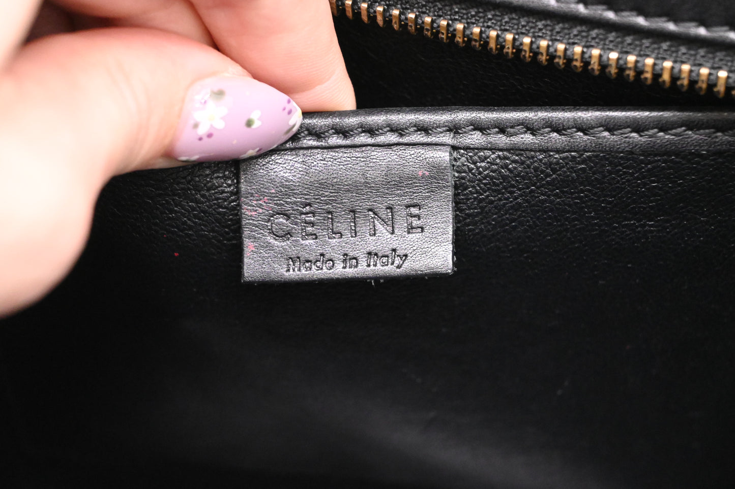 Celine Nano Luggage in Beige, Black and Blue Leather