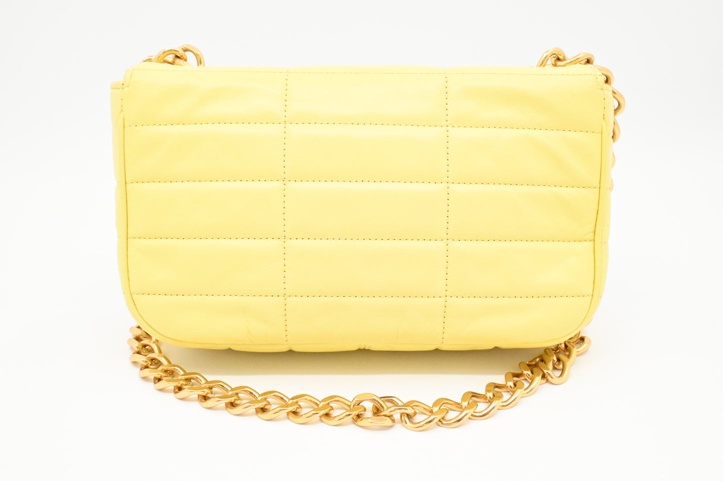 Celine Chain Shoulder Bag in Yellow Leather