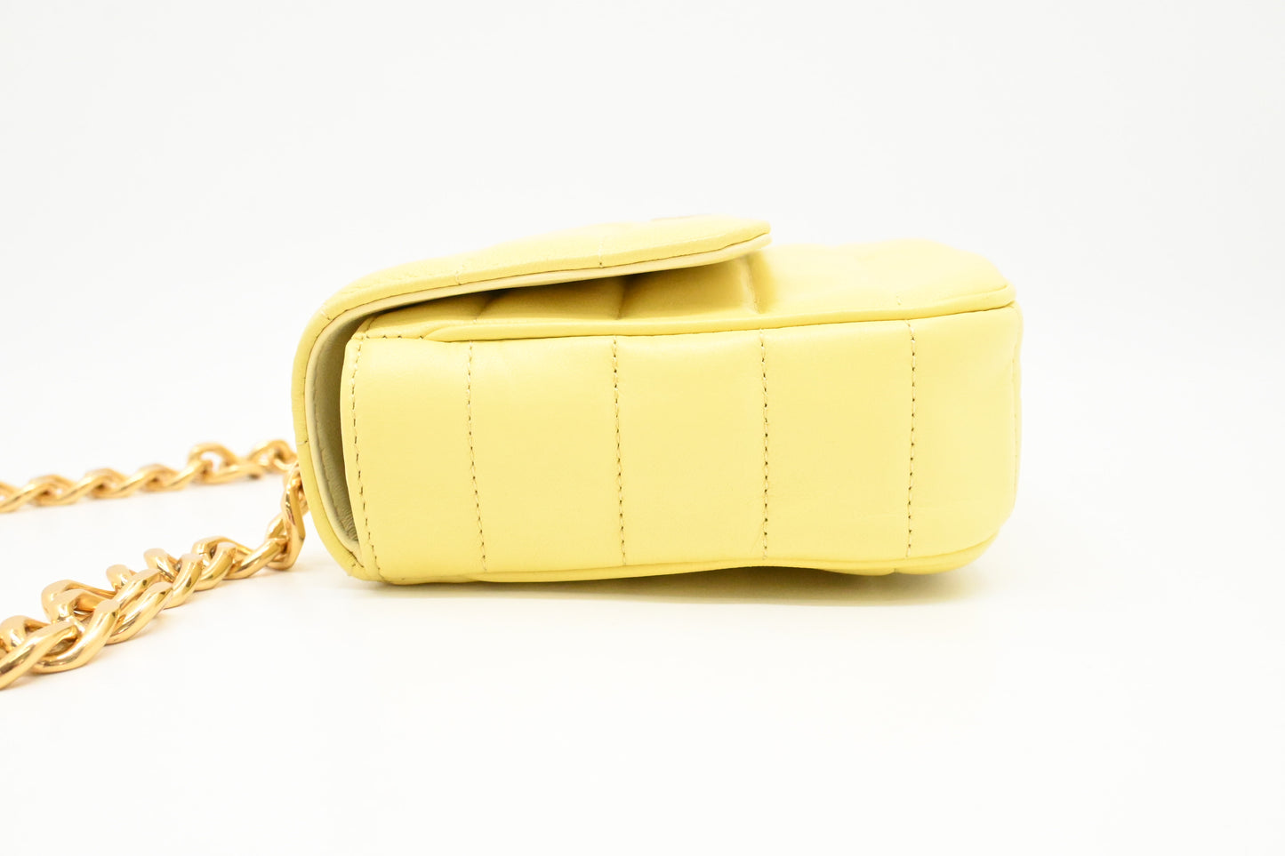 Celine Chain Shoulder Bag in Yellow Leather