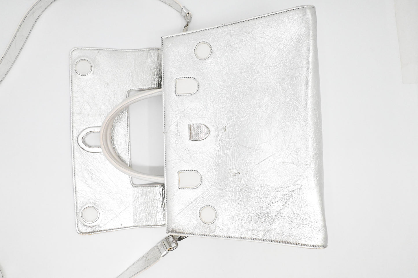 Dior Diorever 2way Bag in Silver Leather