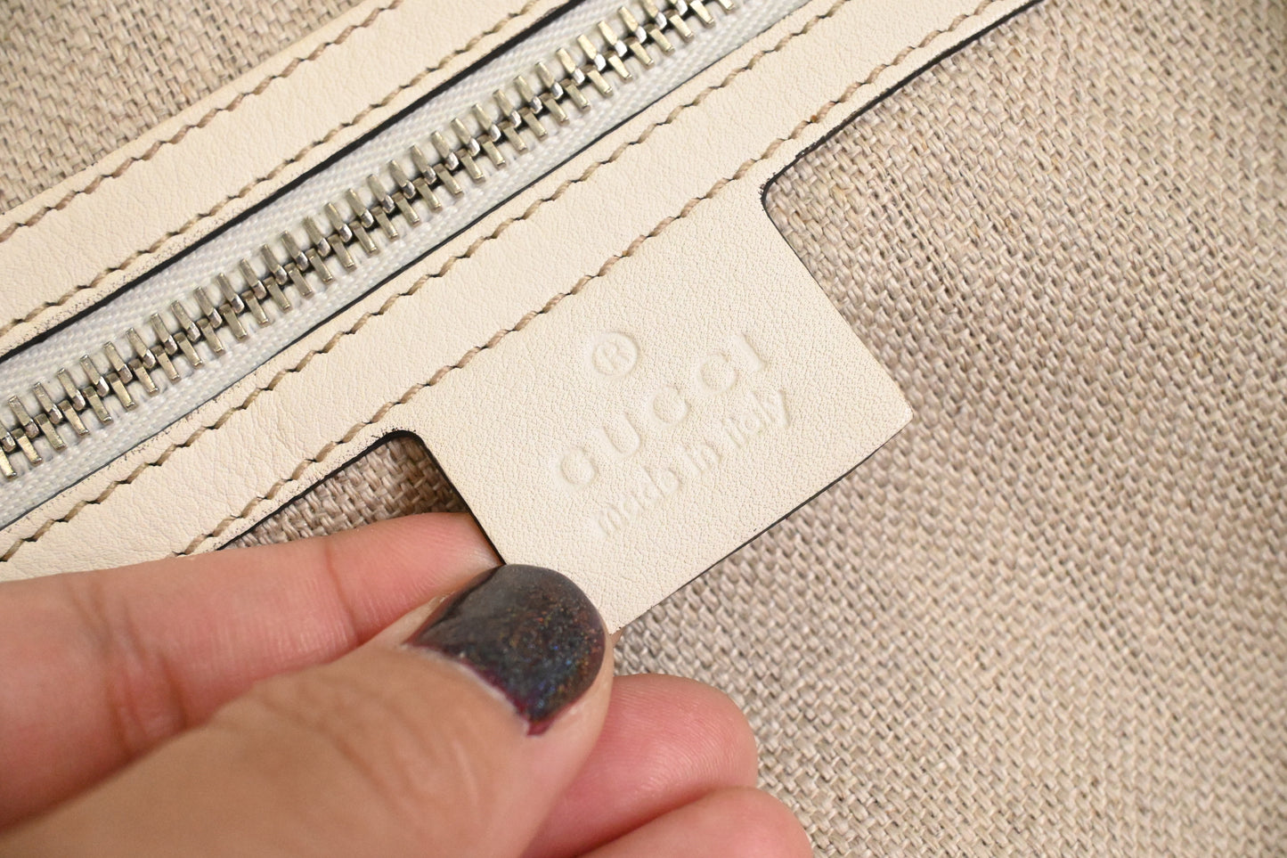 Gucci Large Tote in Raffia and White Leather