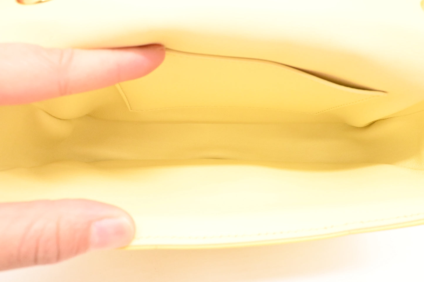 Celine Chain Shoulder Bag in Yellow Leather