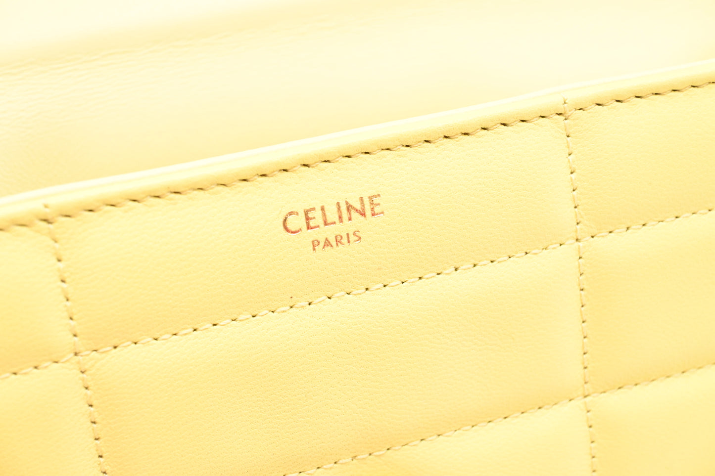 Celine Chain Shoulder Bag in Yellow Leather