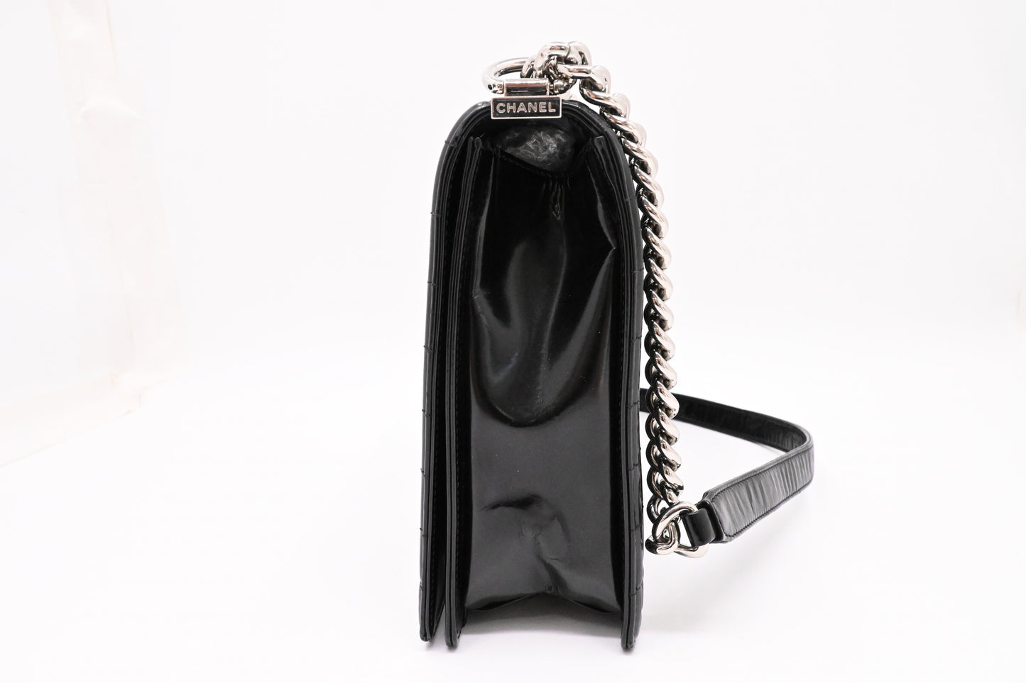 Chanel Large Boy in Black Patent Leather