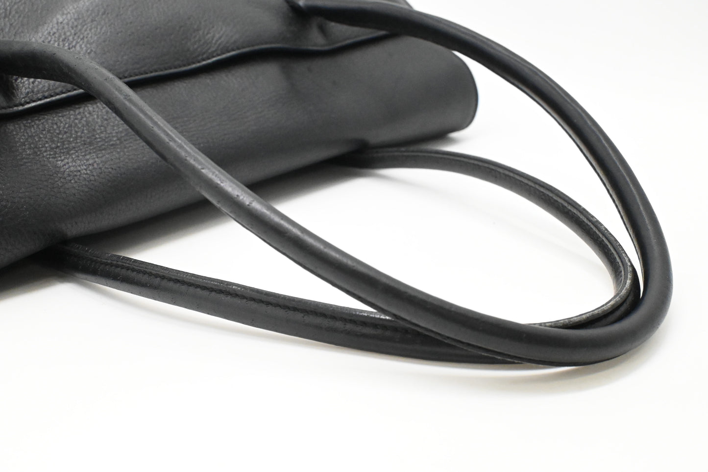 Ferragamo Ganicini Shoulder Bag in Black Boarskin Leather