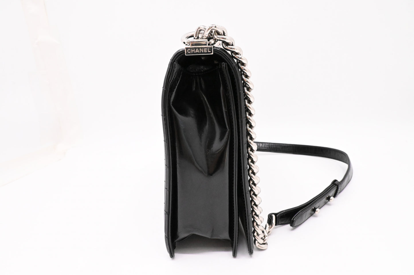 Chanel Large Boy in Black Patent Leather