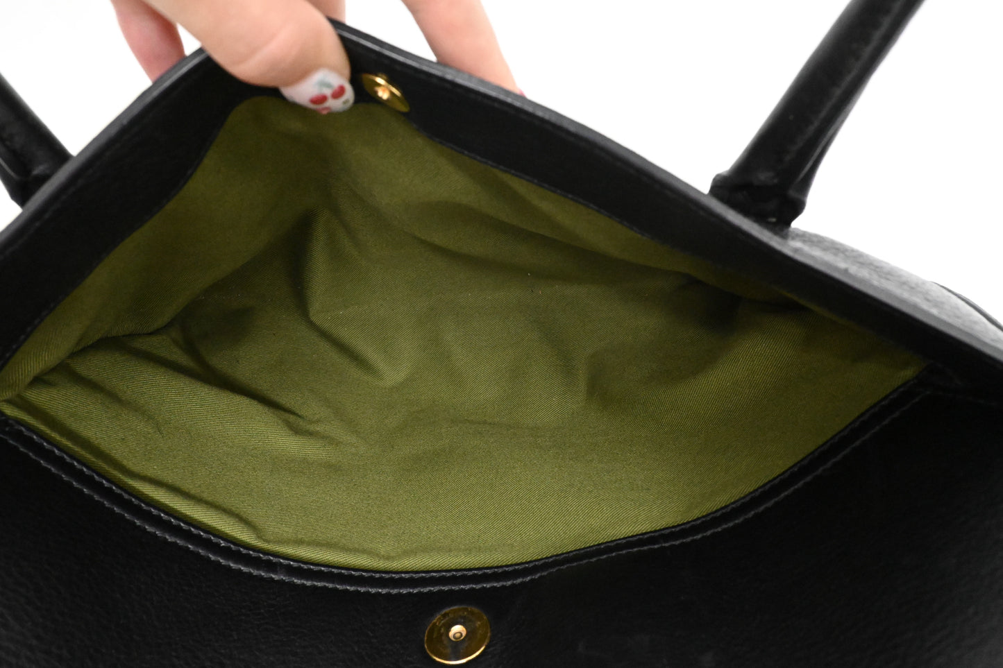 Ferragamo Ganicini Shoulder Bag in Black Boarskin Leather