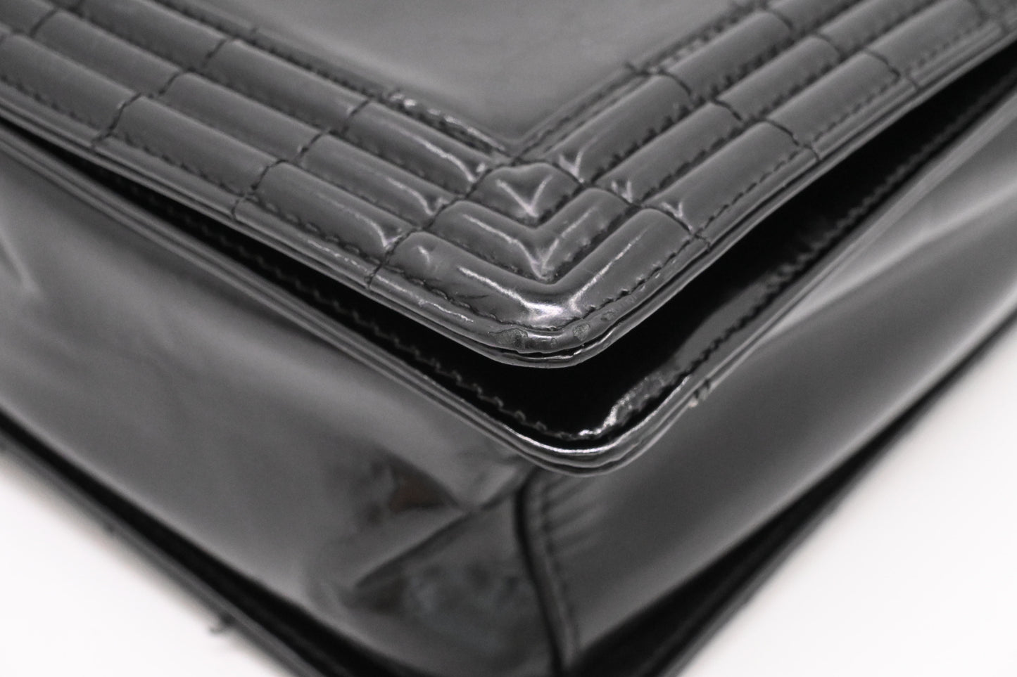 Chanel Large Boy in Black Patent Leather