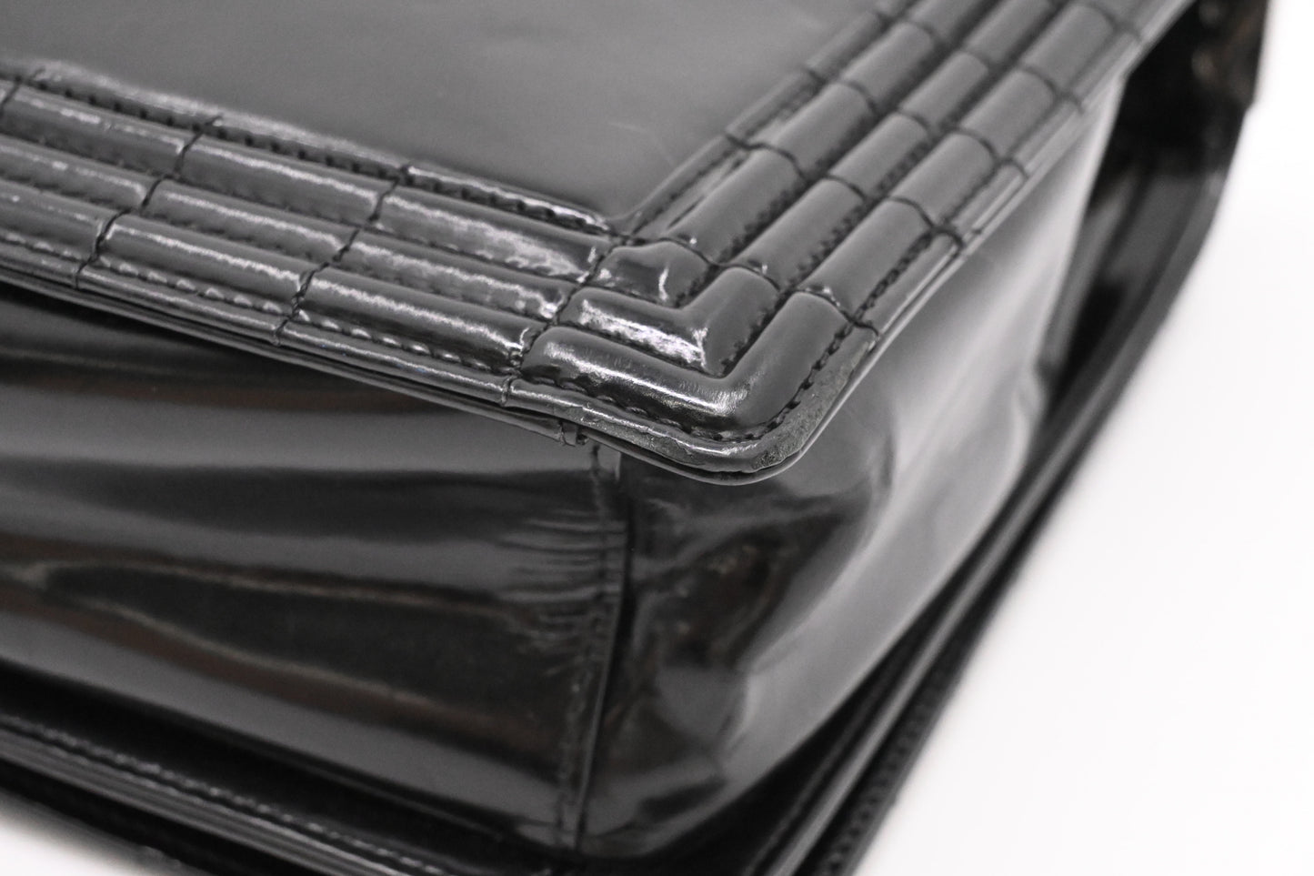 Chanel Large Boy in Black Patent Leather