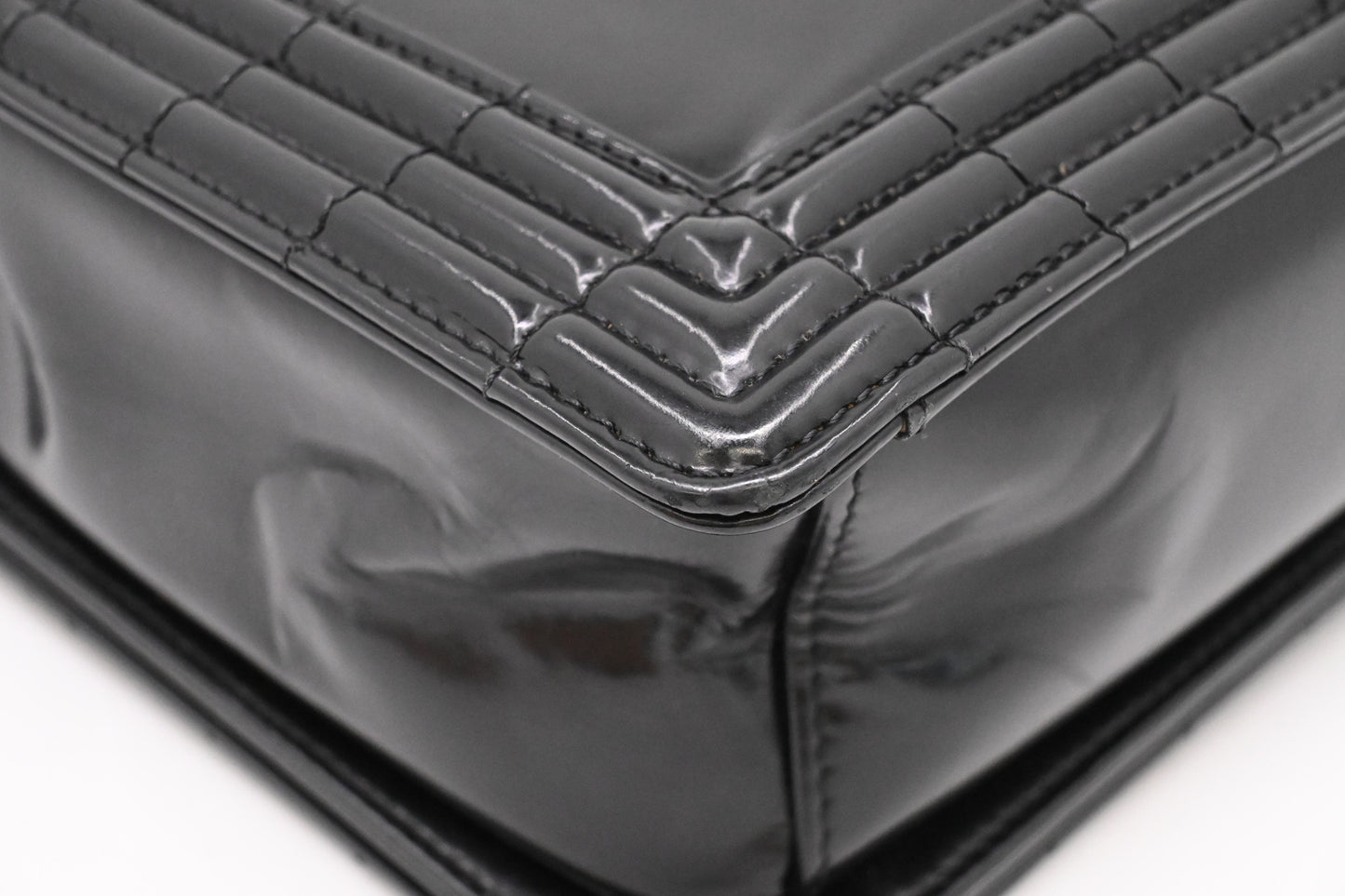 Chanel Large Boy in Black Patent Leather