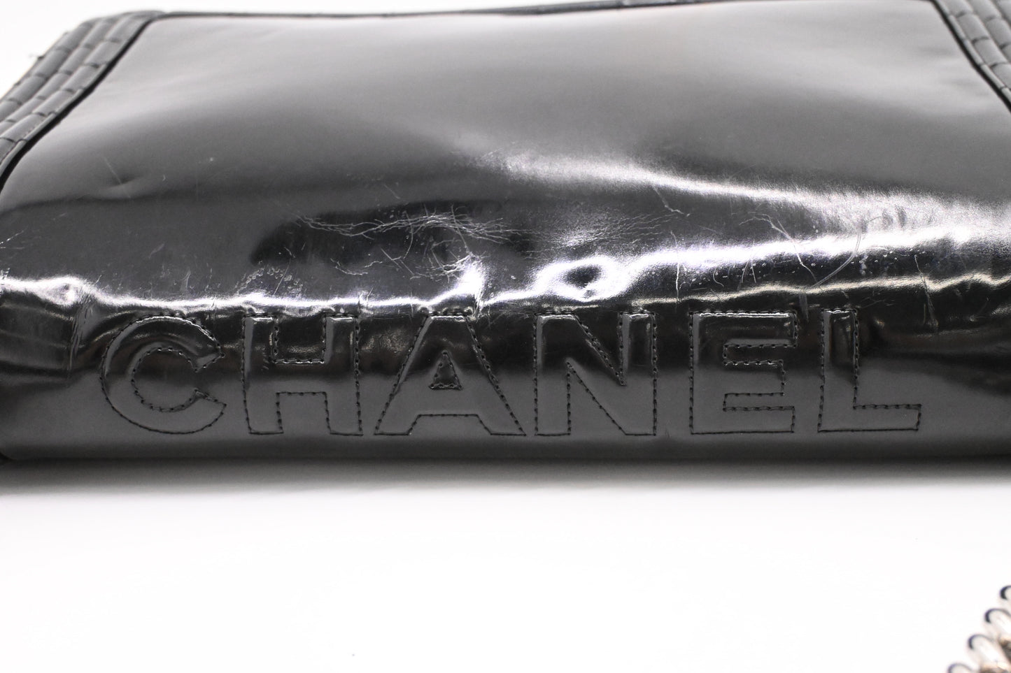 Chanel Large Boy in Black Patent Leather