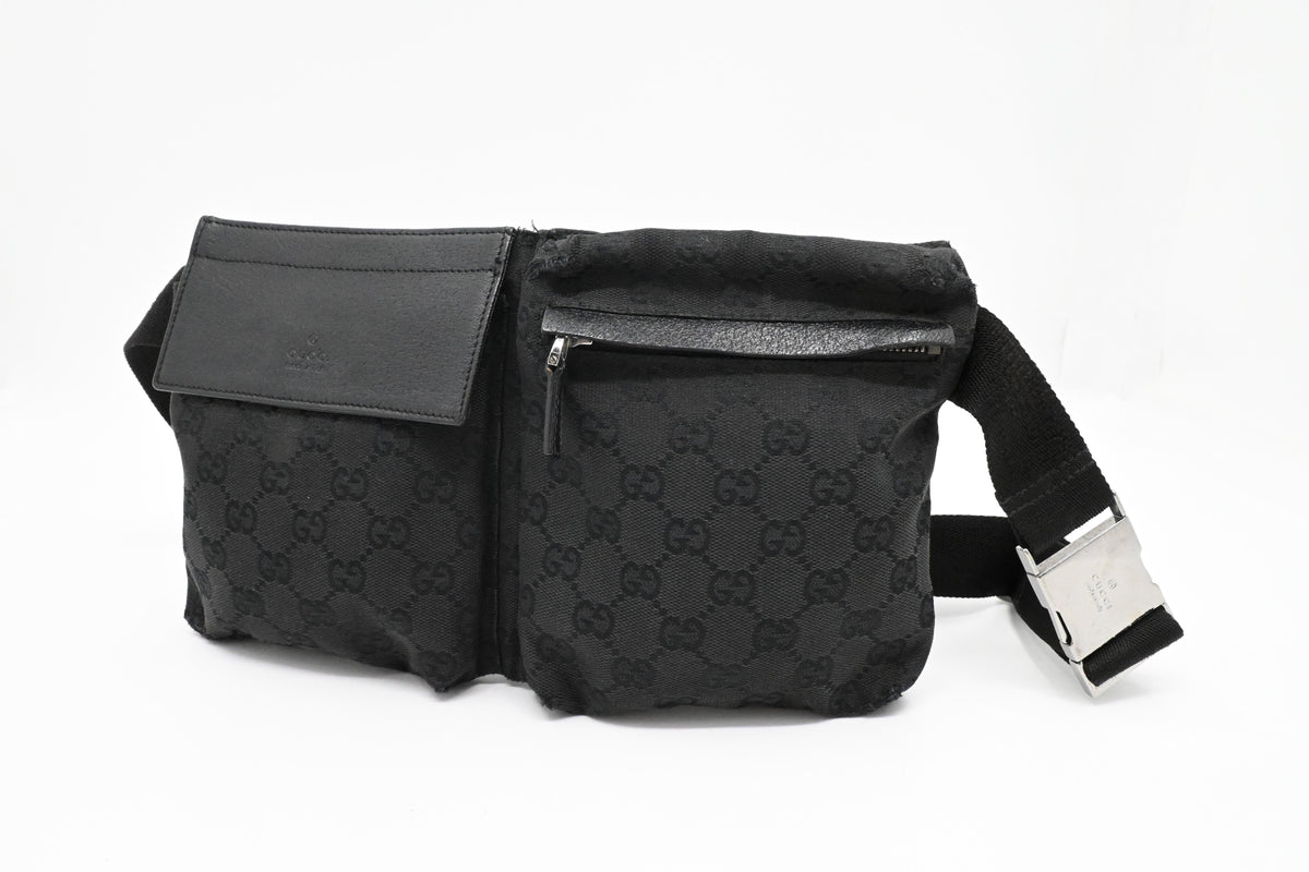 Gucci Waist Bag in Black GG Canvas