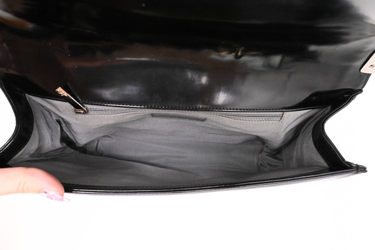 Chanel Large Boy in Black Patent Leather