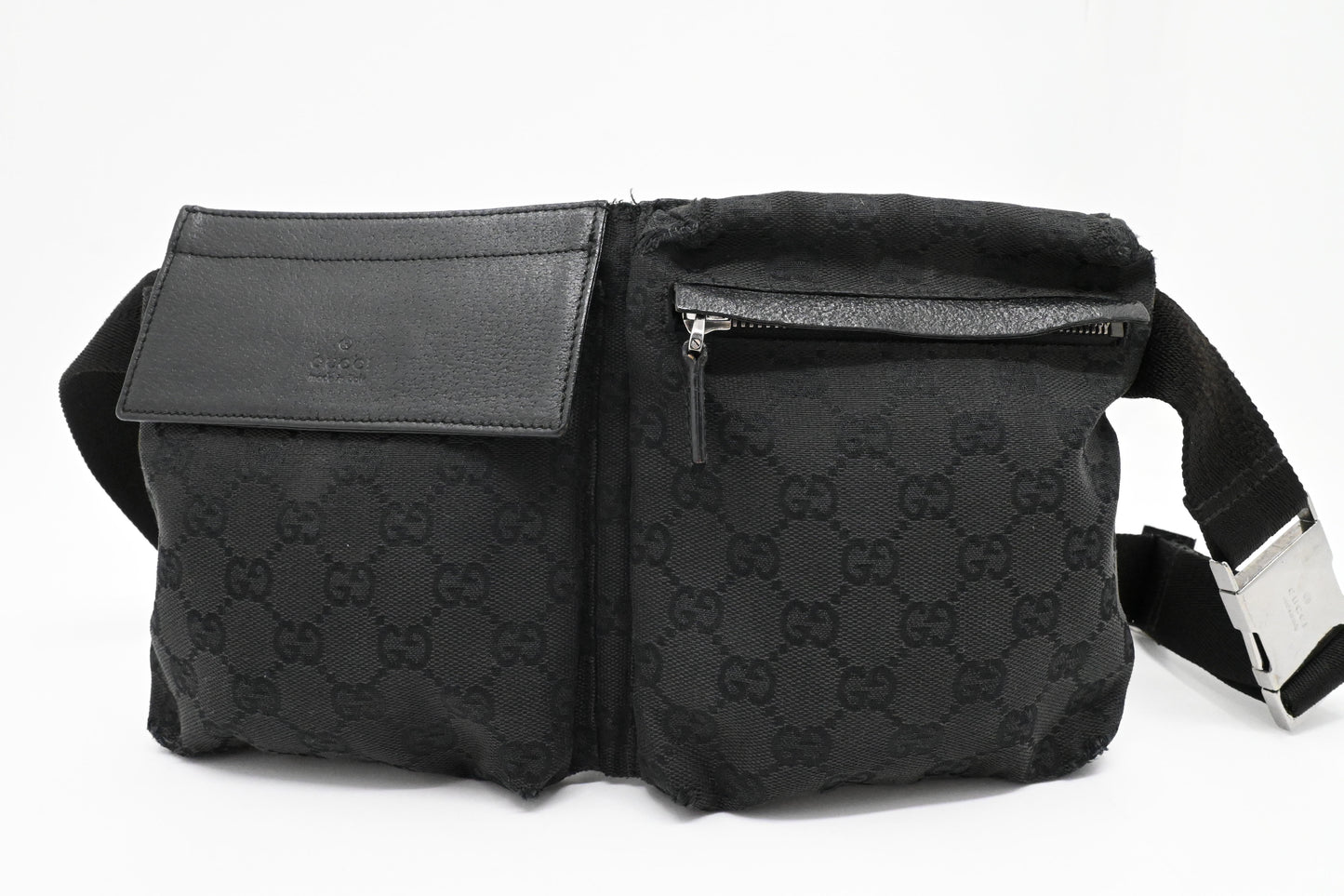 Gucci Waist Bag in Black GG Canvas