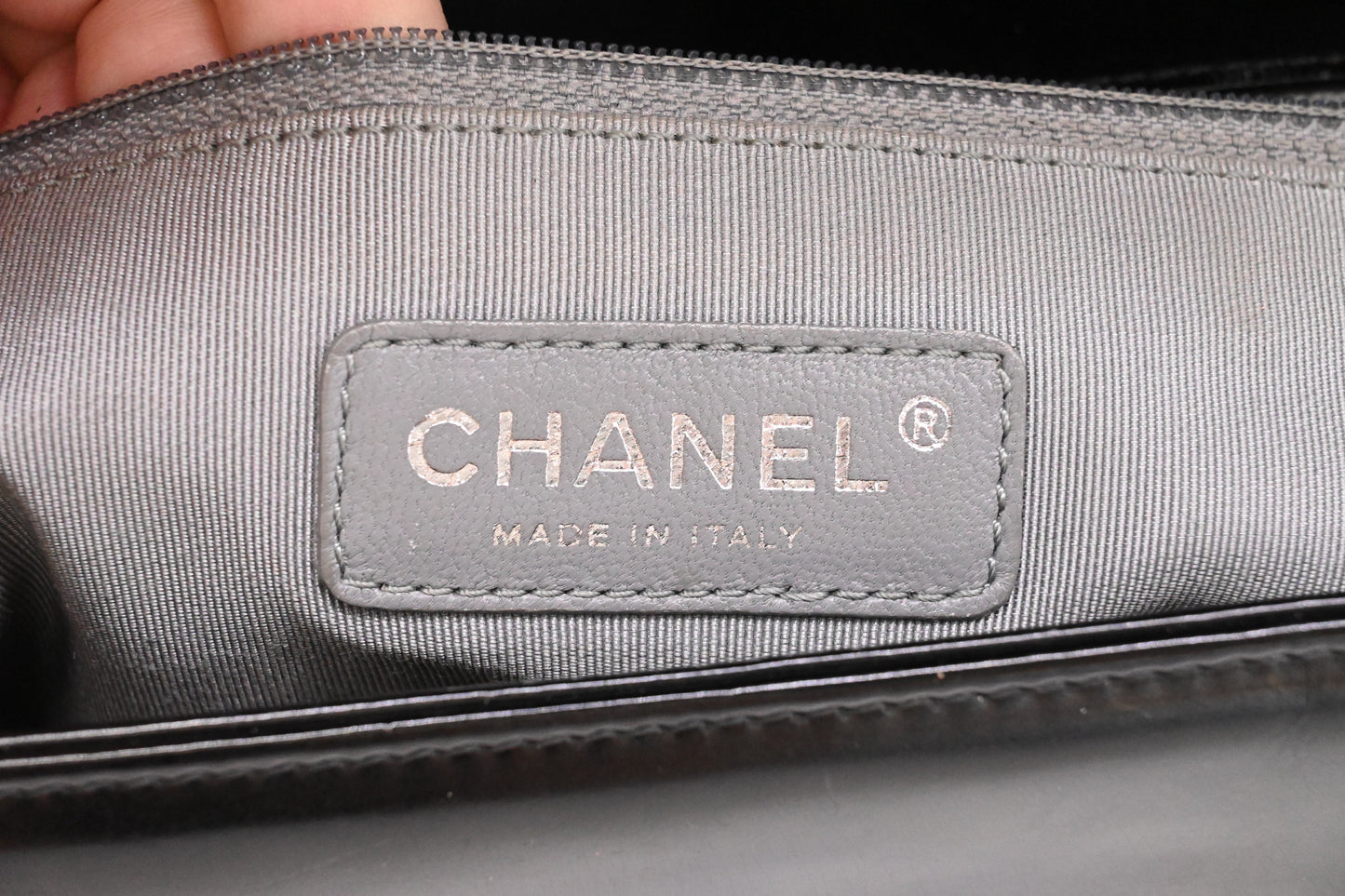Chanel Large Boy in Black Patent Leather