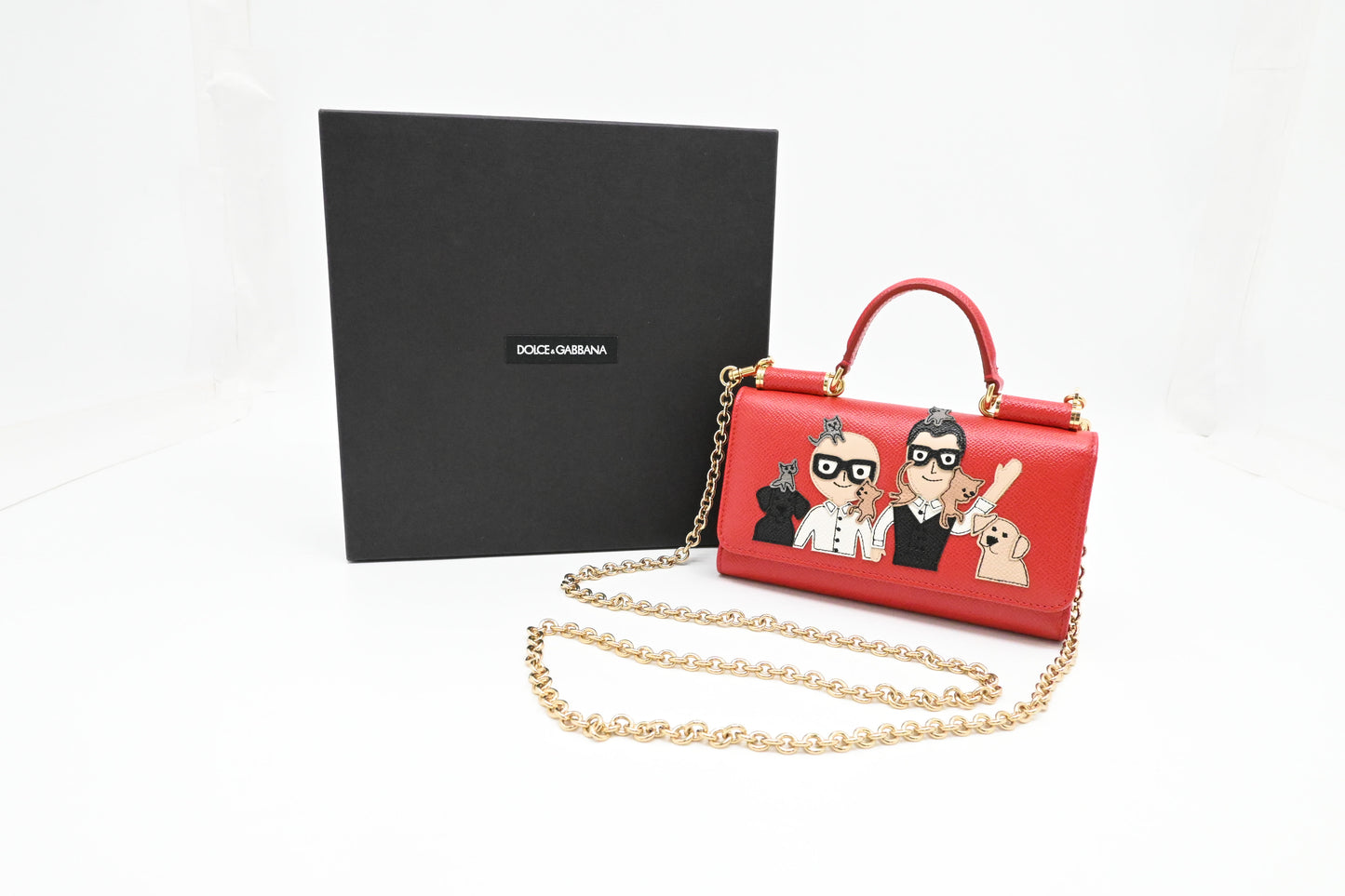 Dolce & Gabbana Miss Sicily Bag in Red Leather with DG Family Patch