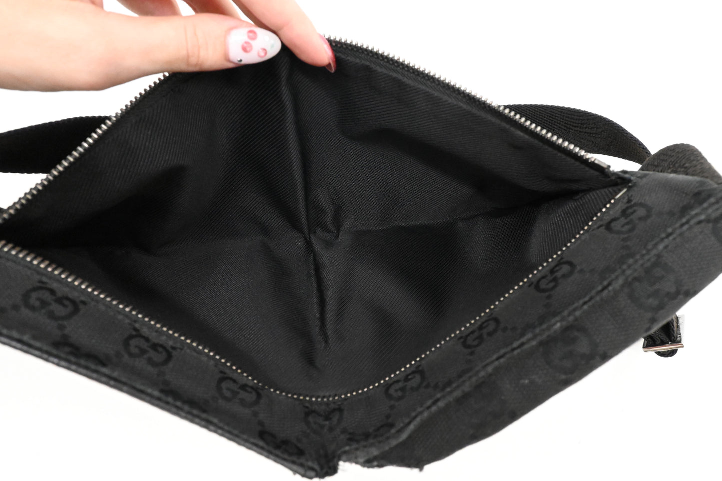 Gucci Waist Bag in Black GG Canvas