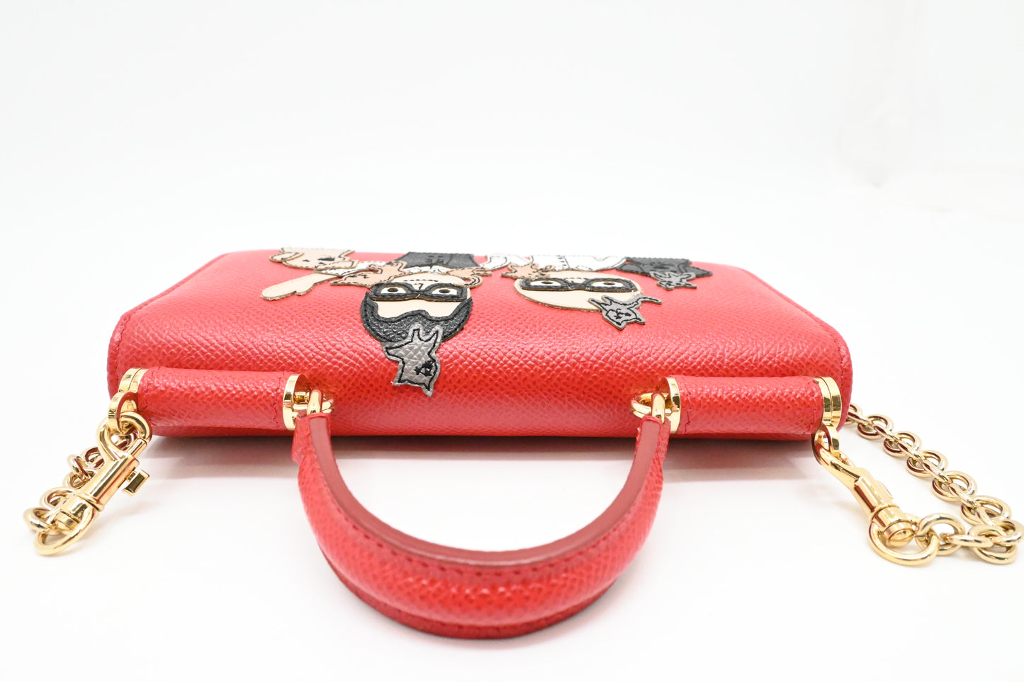 Dolce & Gabbana Miss Sicily Bag in Red Leather with DG Family Patch