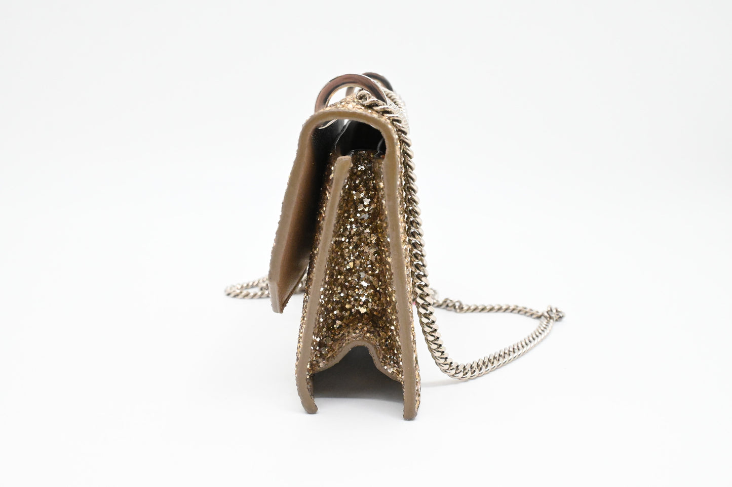 Jimmy Choo Finley in Champagne Gold Glittered Leather
