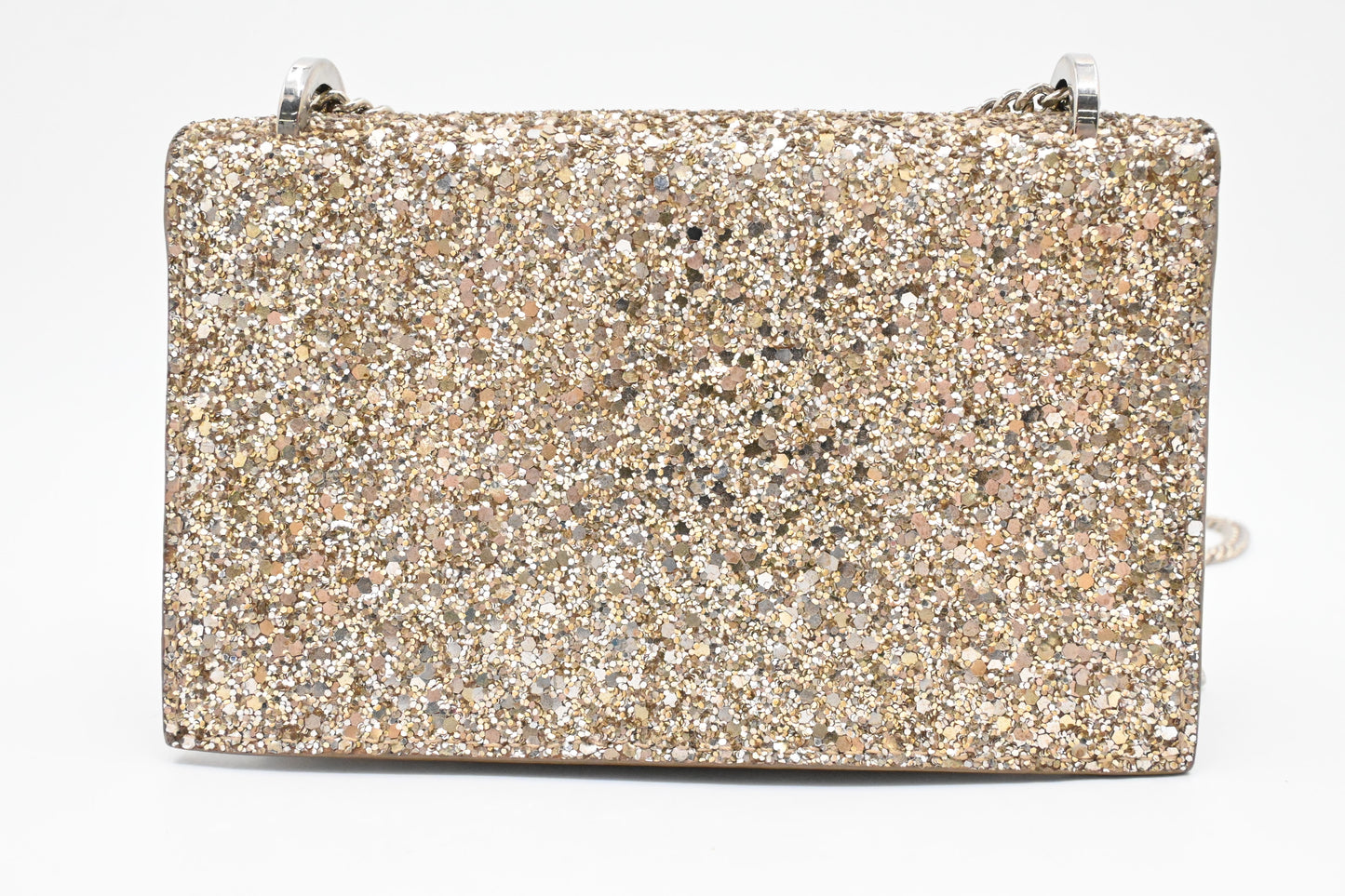 Jimmy Choo Finley in Champagne Gold Glittered Leather