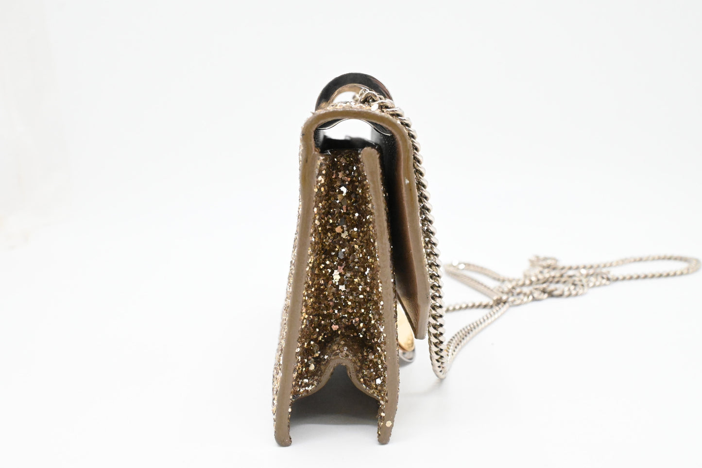 Jimmy Choo Finley in Champagne Gold Glittered Leather