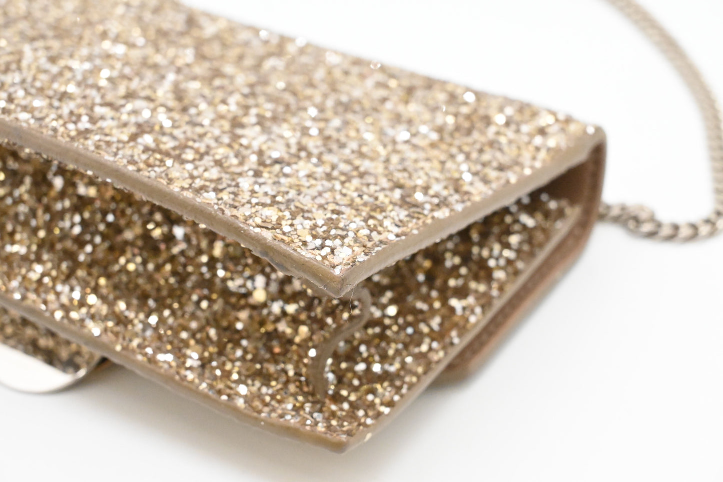 Jimmy Choo Finley in Champagne Gold Glittered Leather