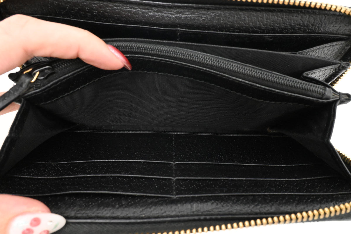 Gucci Ophidia Long Zippy Wallet in Black Leather