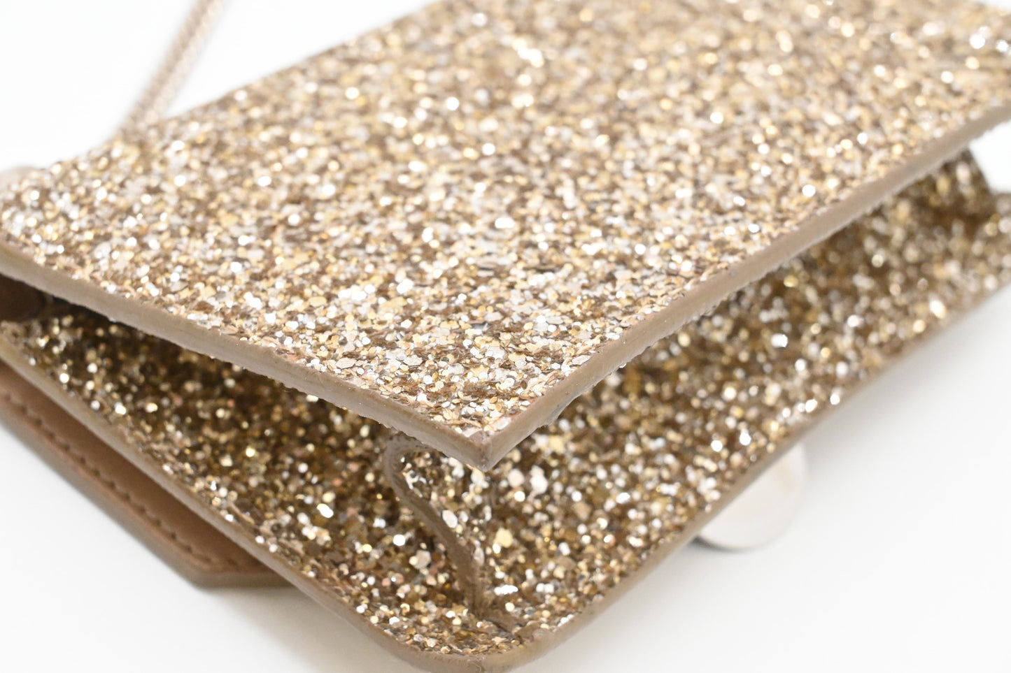 Jimmy Choo Finley in Champagne Gold Glittered Leather