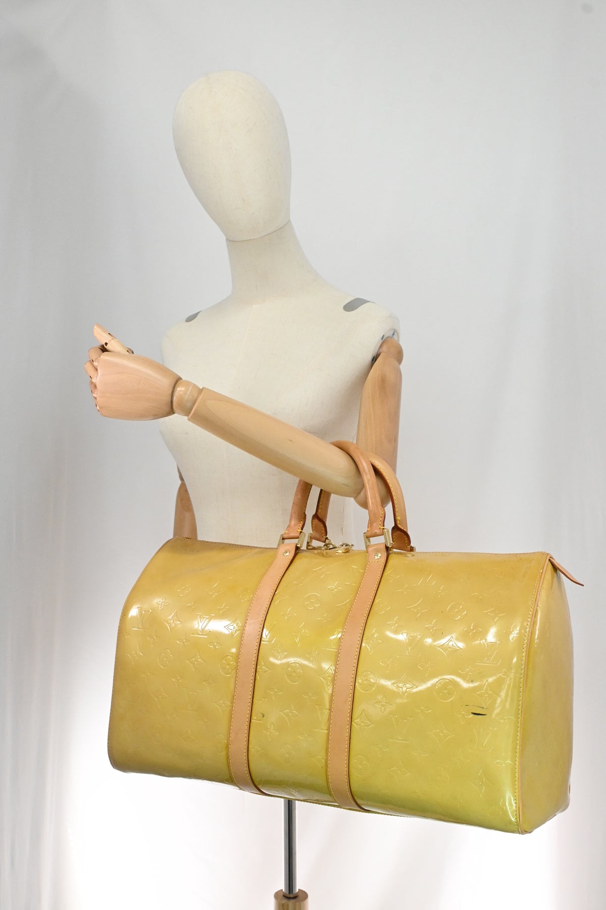 Louis Vuitton Keepall 45 in Yellow Vernis Leather