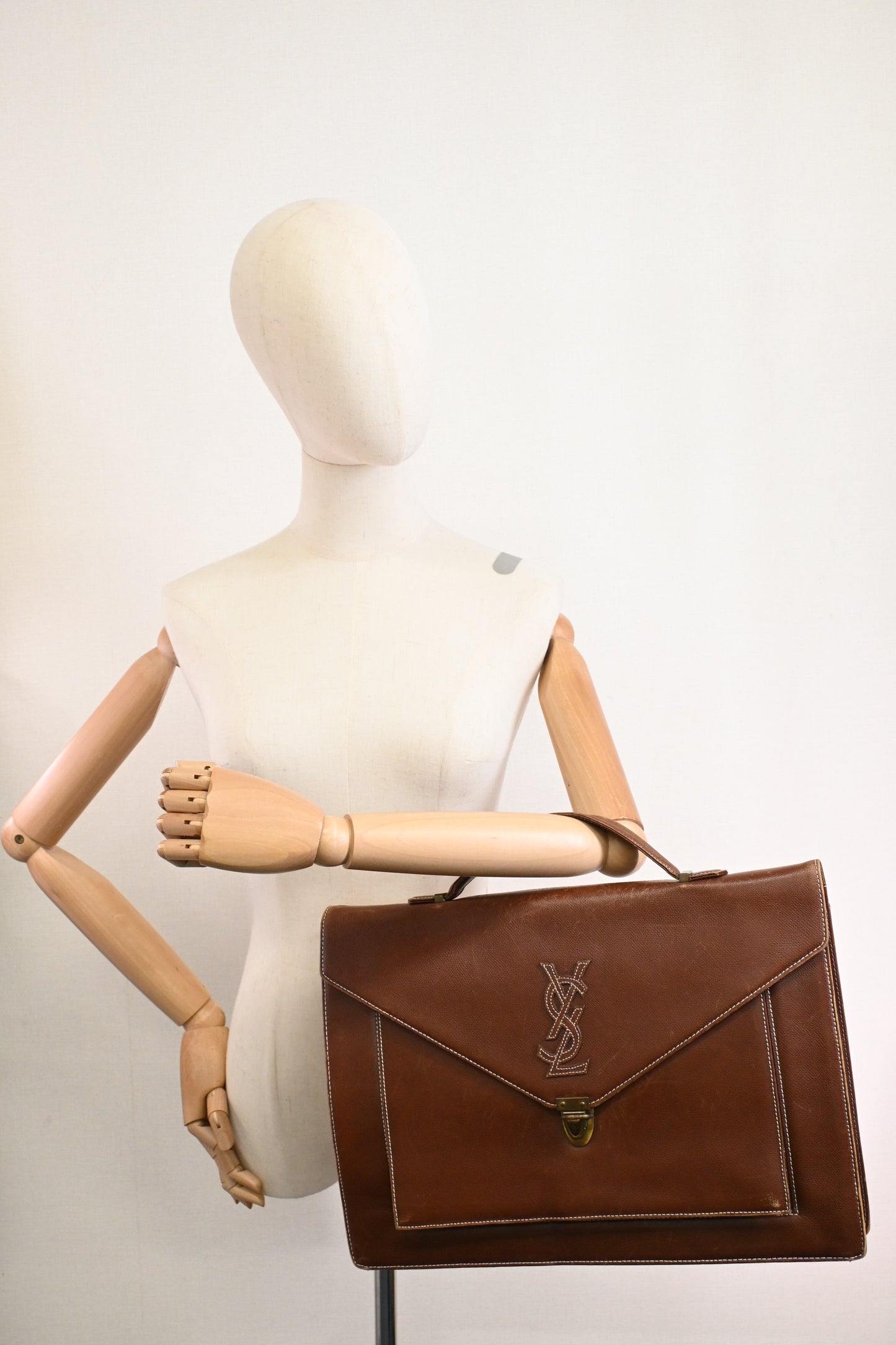 YSL Saint Laurent Business Bag in Brown Leather